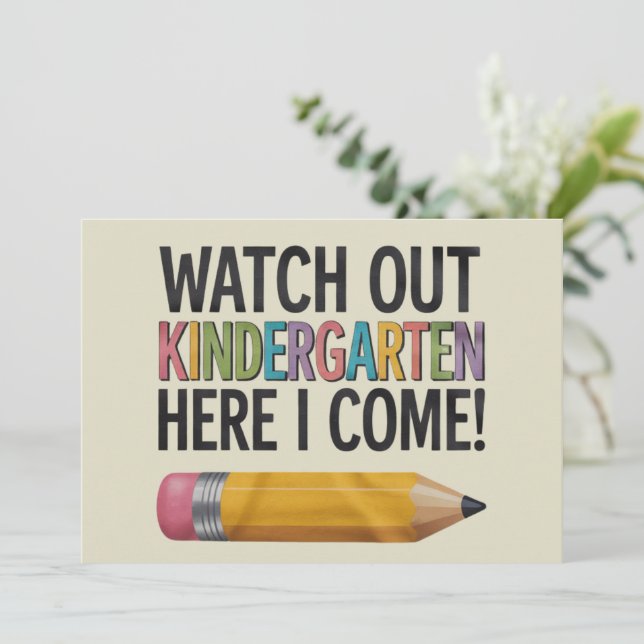 Convites Cuidado Com O Jardim De Infância Aqui Eu Volto Par (Em pé/Frente)