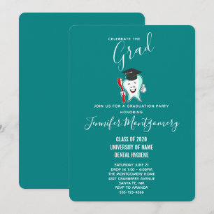 Convites Cuidado Odontológico Dente Feliz com Formatura da 