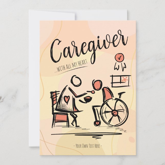 Convites Cuidador... Com Todo O Meu Coração. Presente (Frente)