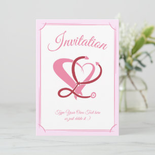 Convites Cuidados Médicos, Enfermeira. Estetoscópio e Model