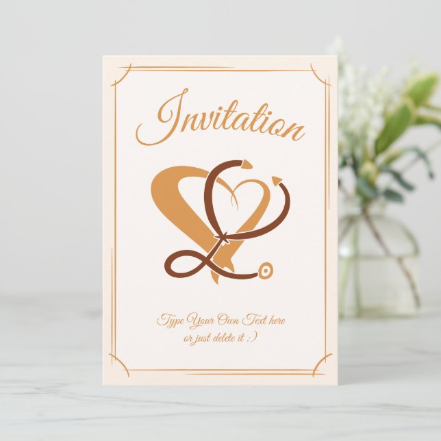 Convites Cuidados Médicos, Enfermeira. Estetoscópio e Model (Em pé/Frente)