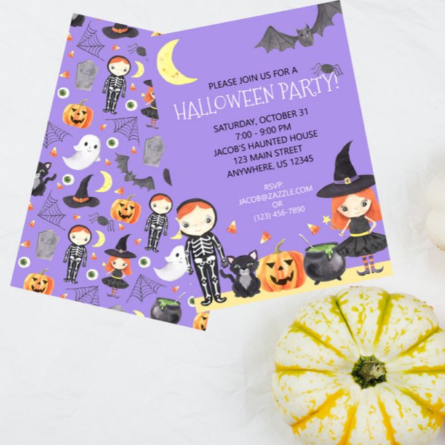 Convites Cuja Cana-de-Água é Figurinha (Scare up some fun with this cute Halloween party invitation!)