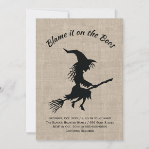 Convites Culpe-o no Festa de Boos Burlap Halloween