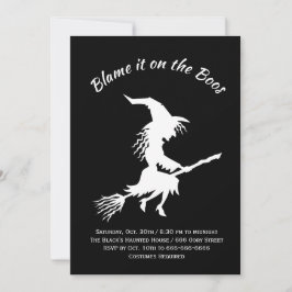 Convites Culpe-o no Festa de Boos Negro e Branco do Hallowe