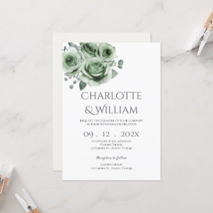 Convites Culturas verdes e flores brancas Casamento
