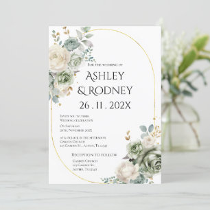 Convites Culturas verdes e flores brancas Casamento