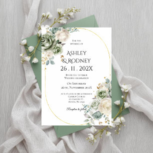 Convites Culturas verdes e flores brancas Casamento