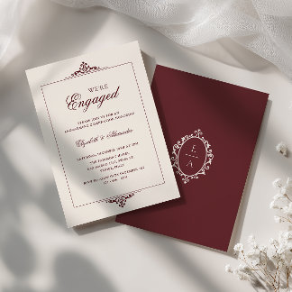 Convites Cume Oval Antigo Dinheiro Burgundy Nós Estamos Eng