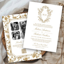 Cumeeira de Chinoiserie Branco e Dourado com Códig