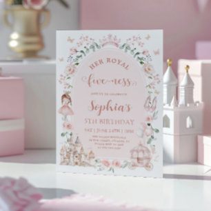 Convites Cumpleaños 5 años Princesa Rosa Claro Cuento de Ha