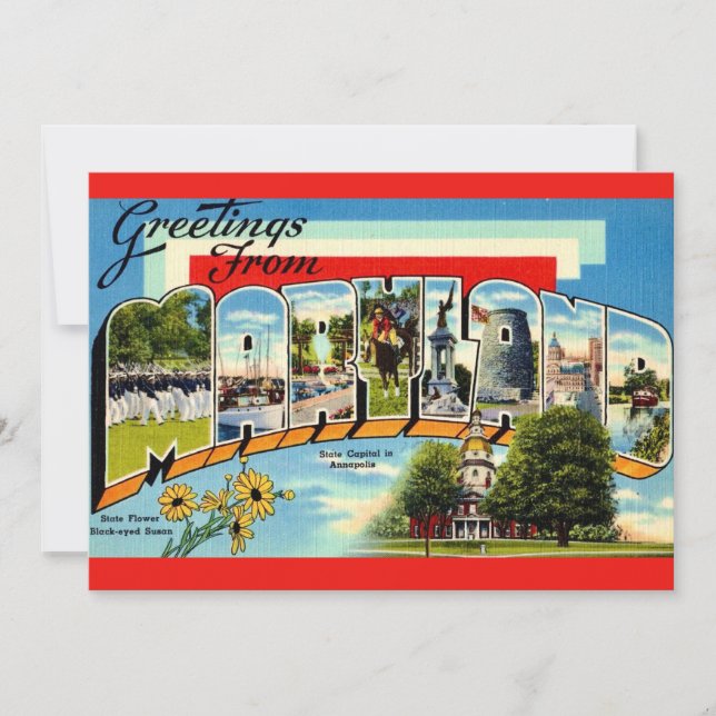 Convites Cumprimento vintage de Maryland (Frente)