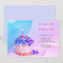 Cupcake azul colorido aniversário de 30 anos color