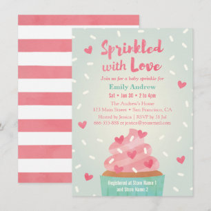 Convites Cupcake Baby Chuva de Bênçãos Espalhadas Com Amor