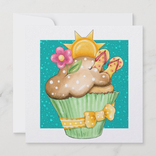 Convites Cupcake da piscina! - SRF (Frente)