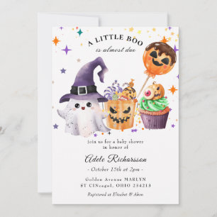 Convites Cupcake de Abóbora Fantasma de Halloween
