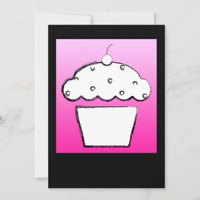 Convites cupcake de cereja (Frente)