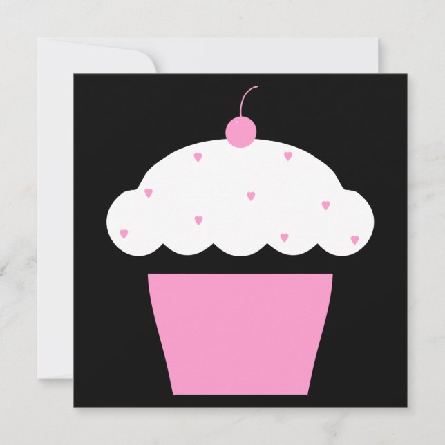 Convites cupcake de cereja (Frente)