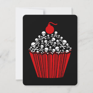 Convites +{ Cupcake de crânio vermelho }+