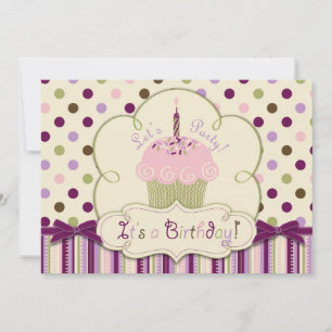 Convites Cupcake de ponto de amora