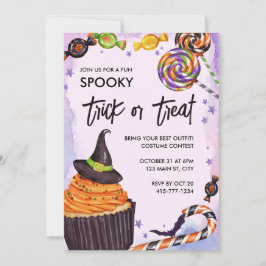 Convites Cupcake de Truque ou Tratamento de Halloween