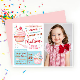 Convites Cupcake Decoring Party Baking Aniversário Foto