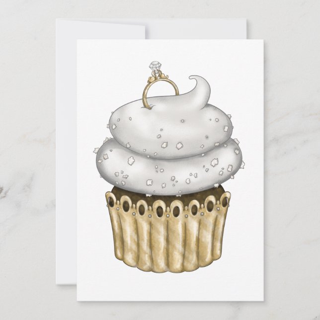 Convites Cupcake Doce Engajamento (Frente)