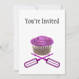 Convites Cupcake e batedores cruzados