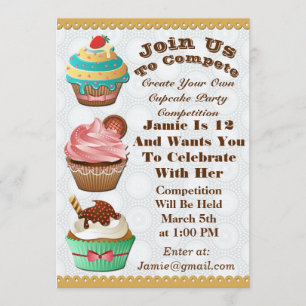 Convites Cupcake Guerras Assares Dos Círculos De Cinzas De 