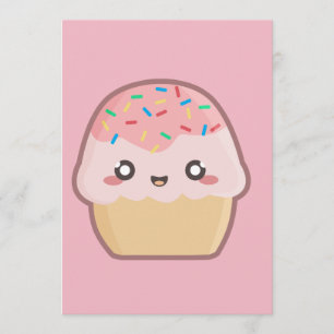 Convites cupcake Kawaii