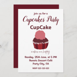 Convites Cupcake me faz feliz Cupcake