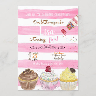 Convites Cupcakes Birthday Invitation, Cupcakes Invitation
