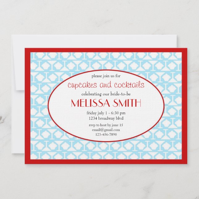 Convites Cupcakes e cocktails (Frente)