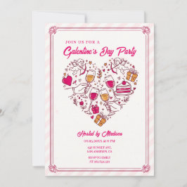 Convites Cupid Angels Galentines Invitation Heart Design