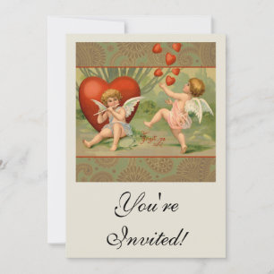 Convites Cupidos do Amor Antigo Vintage do Dia dos Namorado