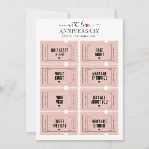 Convites Cupões de Amor Imprimíveis para Aniversário Românt
