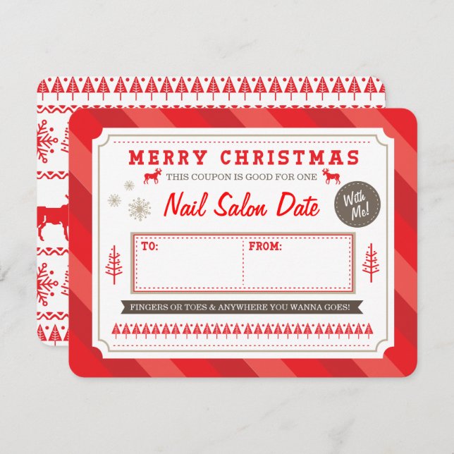 Convites Cupom de Presente de Feriado Personalizado por Imp (Frente/Verso)