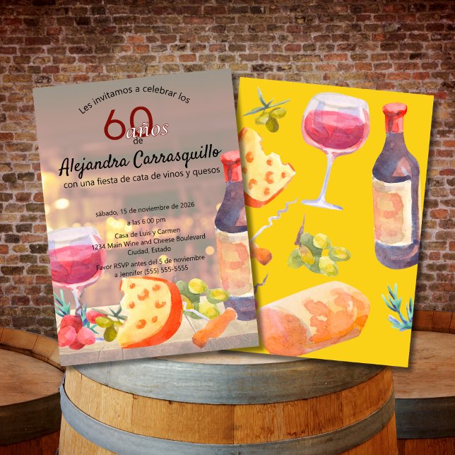 Convites Curso de Degustação de Vinho e Queijo Espanhol Ele (Criador carregado)