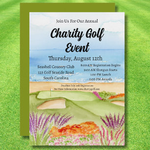 Convites Curso de Torneio Charity Golf, na praia