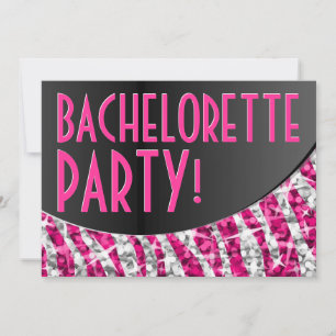 Convites Curva 'Bachelorette Party do preto do rosa da