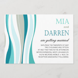 Convites Curvy Lines Wedding aqua