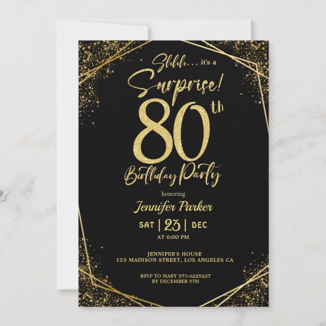 Convites Custom 80th Birtrhday Invitation (Frente)
