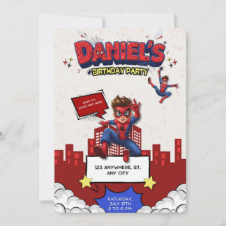 Convites Custom Anime Spider-Man Birthday Invitation