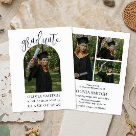 Convites Custom Arch Photo Graduation Party Invitation
