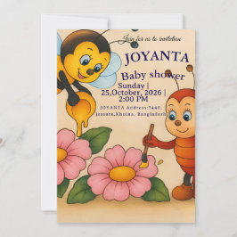Convites Custom bee baby shower 
