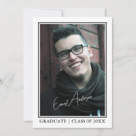 Convites Custom Black & White Graduate Photo Announcement
