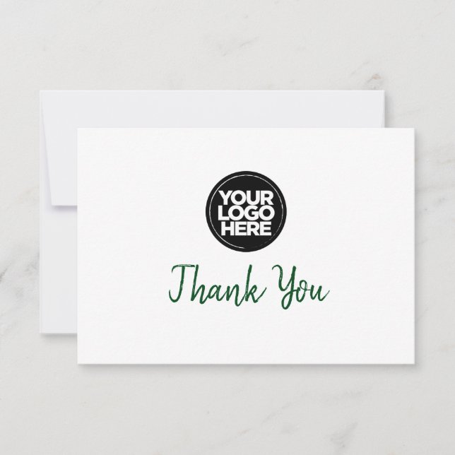 Convites Custom Business Logo And Message Thank You Card (Frente)