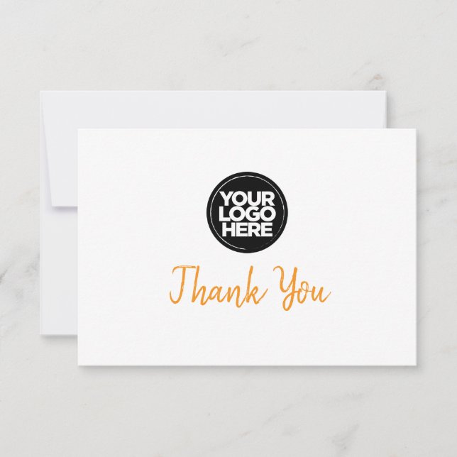 Convites Custom Business Logo And Message Thank You Card (Frente)