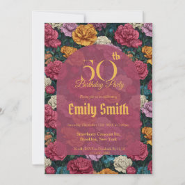 Convites Custom Carnation Petal 50Th Birthday