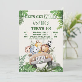 Convites Custom Cute Jungle Safari Kids Birthday