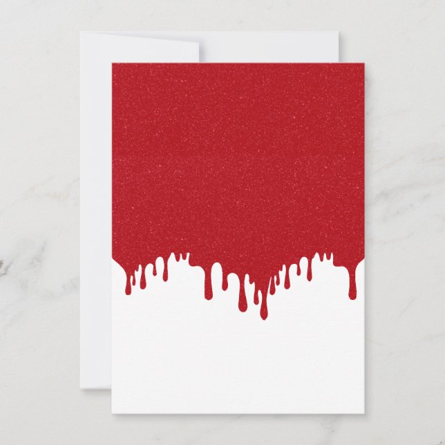 Convites Custom Dripping Glitter Tomato Red Top Invite (Frente)